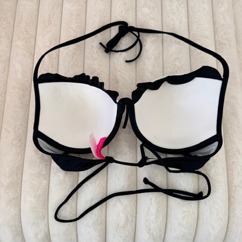 Victoria's Secret Bikini Set Embellished Bows Padded 36B Bottoms Large Women - Picture 6 of 12